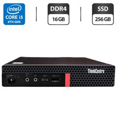 Неттоп Lenovo ThinkCentre M920q USFF / Intel Core i5-8400T (6 ядер по 1.7 - 3.3 GHz) / 16 GB DDR4 / 256 GB SSD M.2 / Intel UHD Graphics 630 / Wi-Fi