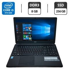 Ноутбук Acer Aspire E1-572 / 15.6" (1366x768) TN / Intel Core i5-4200U (2 (4) ядра по 1.7 - 2.7 GHz) / 8 GB DDR3 / 256 GB SSD / Intel HD Graphics 4600 / WebCam / DVD-ROM