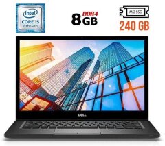 Ноутбук Б-клас Dell Latitude 7490 / 14" (1366x768) TN / Intel Core i5-8250U (4 (8) ядра по 1.6 - 3.4 GHz) / 8 GB DDR4 / 240 GB SSD M.2 / Intel UHD Graphics 620 / WebCam / USB 3.1 / HDMI / Windows 10 ліцензія