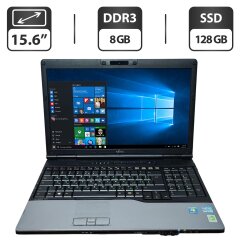 Ноутбук Б-класс Fujitsu LifeBook E782 / 15.6" (1366x768) TN / Intel Core i5-3320M (2 (4) ядра по 2.6 - 3.3 GHz) / 8 GB DDR3 / 128 GB SSD / Intel HD Graphics 4000 / WebCam / Без АКБ
