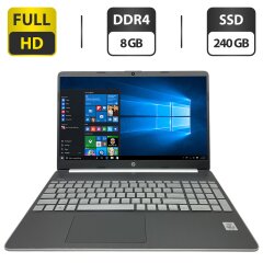 Ноутбук Б-класс HP Laptop 15s-fq / 15.6" (1920x1080) TN / Intel Core i3-1005G1 (2 (4) ядра по 1.2 - 3.4 GHz) / 8 GB DDR4 / 240 GB SSD / Intel UHD Graphics / WebCam