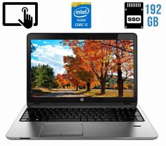 Ноутбук Б-класс HP ProBook 450 G1 / 15.6" (1366x768) TN Touch / Intel Core i5-4200M (2 (4) ядра по 2.5 - 3.1 GHz) / 8 GB DDR3 / 192 GB SSD / Intel HD Graphics 4600 / WebCam / DVD-RW / HDMI