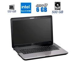 Ноутбук Б-класс Medion Akoya E7218 / 17.3" (1600x900) TN / Intel Core i3-2310M (2 (4) ядра по 2.1 GHz) / 6 GB DDR3 / 120 GB SSD + 500 GB HDD / Intel HD Graphics / WebCam / USB 3.0
