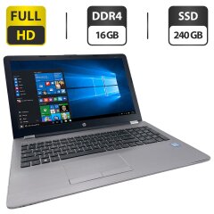 Ноутбук HP 250 G6 / 15.6" (1920x1080) TN / Intel Core i7-7500U (2 (4) ядра по 2.7 - 3.5 GHz) / 16 GB DDR4 / 240 GB SSD / Intel HD Graphics 620 / WebCam
