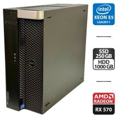 Робоча станція Dell Precision 5810 Workstation Tower / Intel Xeon E5-1650 v3 (6 (12) ядер по 3.5 - 3.8 GHz) / 32 GB DDR4 / 250 GB SSD + 1000 GB HDD / AMD Radeon RX 570, 4 GB GDDR5, 256-bit / DVD-ROM