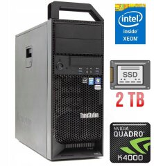 Рабочая станция Lenovo ThinkStation S30 Tower / Intel Xeon E5-1650 v2 (6 (12) ядер по 3.5 - 3.9 GHz) / 64 GB DDR3 / 2000 GB SSD / nVidia Quadro K4000, 3 GB GDDR5, 192-bit / 610W / DVI / DisplayPort