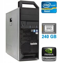 Робоча станція Lenovo ThinkStation S30 Tower / Intel Xeon E5-2630 (6 (12) ядер по 2.3 - 2.8 GHz) / 16 GB DDR3 / 240 GB SSD / nVidia Quadro 2000, 1 GB GDDR5, 128-bit / 610W / DVI / DisplayPort
