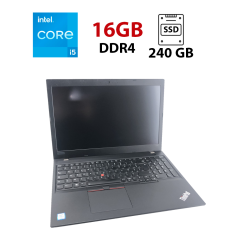Ультрабук Lenovo ThinkPad L590 / 15.6" (1920x1080) IPS / Intel Core i5-8250U (4 (8) ядра по 1.6 - 3.4 GHz) / 16 GB DDR4 / 240 GB SSD / Intel UHD Graphics 620 / WebCam