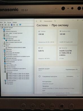 Захищений планшет Panasonic Toughpad FZ-G1 / 10.1" (1920x1200) IPS Touch / Intel Core i5-7300U (2 (4) ядра по 2.6 - 3.5 GHz) / 8 GB DDR3 / 256 GB SSD / Intel HD Graphics 620 / WebCam / Win 11 Pro