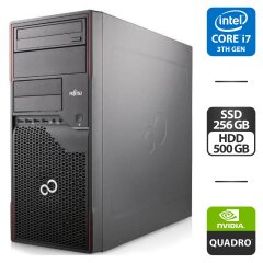 Компьютер Fujitsu Esprimo P710 E90 Tower / Intel Core i7-3770S (4 (8) ядра по 3.1 - 3.9 GHz) / 16 GB DDR3 / 256 GB SSD + 500 GB HDD / nVidia Quadro 2000, 1 GB GDDR5, 128-bit / DVD-ROM