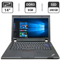 Ноутбук Б-клас Lenovo ThinkPad L420 / 14" (1366x768) TN / Intel Core i5-2430M (2 (4) ядра по 2.4 - 3.0 GHz) / 8 GB DDR3 / 240 GB SSD / Intel HD Graphics 3000 / WebCam