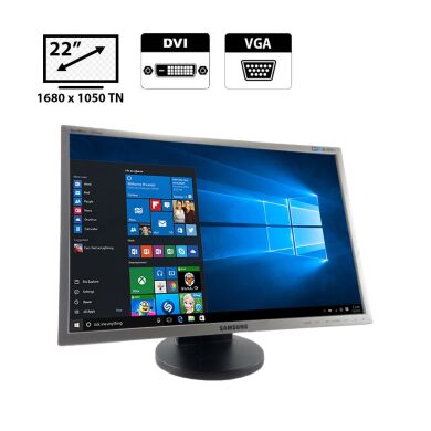 Монитор Samsung SyncMaster 2243BW / 22" (1680x1050) TN / DVI, VGA + Кабель питания