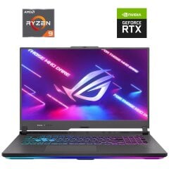 Ігровий ноутбук Asus ROG Strix G17 G713PV / 17.3&rdquo; (2560x1440) IPS / AMD Ryzen 9 7845HX (12 (24) ядер по 3.0 - 5.2 GHz) / 16 GB DDR5 / 1000 GB SSD / nVidia GeForce RTX 4060, 8 GB GDDR6, 128-bit / WebCam / Win 11
