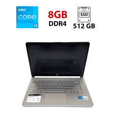 Ультрабук HP 14-dq2031tg / 14" (1920x1080) IPS / Intel Core i3-1125G4 (4 (8) ядер 2.0 - 3.7 GHz) / 8 GB DDR4 / 512 GB SSD / Intel UHD Graphics / WebCam / Win Home Lic 10