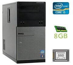 Компьютер Dell OptiPlex 3010 Tower / Intel Core i5-3470 (4 ядра по 3.2 -3.6 GHz) / 8 GB DDR3 / 240 GB SSD / Intel HD Graphics 2500 / 275W / DVD-ROM / HDMI