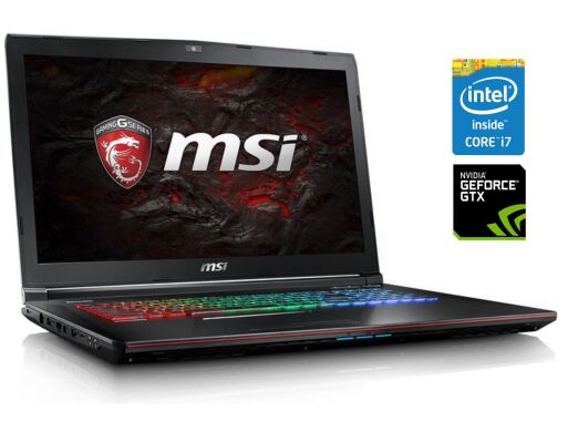 Игровой ноутбук MSI GE72MVR 7RG Apache Pro / 17.3" (1920x1080) IPS / Intel Core i7-7700HQ (4 (8) ядра по 2.8 - 3.8 GHz) / 16 GB DDR4 / 128 GB SSD + 1000 GB HDD / nVidia GeForce GTX 1070, 8 GB GDDR5, 256-bit / WebCam Игровой ноутбук MSI GE72MVR 7RG Apache Pro / 17.3" (1920x1080) IPS / Intel Core i7-7700HQ (4 (8) ядра по 2.8 - 3.8 GHz) / 16 GB DDR4 / 128 GB SSD + 1000 GB HDD / nVidia GeForce GTX 1070, 8 GB GDDR5, 256-bit / WebCam