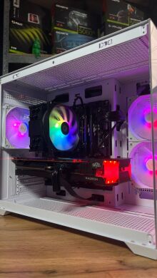 Збірка під замовлення: ігровий ПК Gamdias Aura GC10M ARGB White Tower / Intel Core i5-12400F (6 (12) ядер по 2.5 - 4.4 GHz) / 16 GB DDR4 / 1000 GB SSD M.2 / AMD Radeon RX 6700 XT, 12 GB GDDR6, 192-bit / 650W