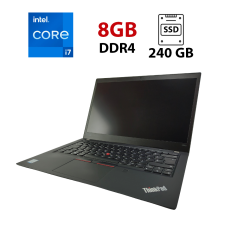 Ультрабук Lenovo ThinkPad T490s / 14" (1920x1080) IPS / Intel Core i7-8665U (4 (8) ядра по 1.9 - 4.8 GHz) / 8 GB DDR4 / 240 GB SSD / Intel UHD Graphics / WebCam