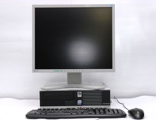 Fujitsu E5915 SFF / Intel Pentium T4400 (2 ядра по 2.2 GHz) / 4 GB DDR2 / 250 GB HDD + EIZO FlexScan S1921 / 19" (1280x1024) TFT S-PVA / DVI, VGA, USB / встроенные колонки