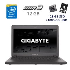 Игровой ноутбук Gigabyte P34 / 14" (1920x1080) IPS LED / Intel Core i7-4700HQ (4 (8) ядер по 2.4 - 3.4 GHz) / 12 GB DDR3 / 128 GB SSD+1000 GB HDD / nVidia GeForce GTX 760M, 2 GB GDDR5, 128-bit / WebCam