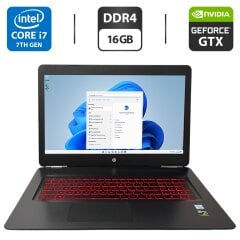 Ігровий ноутбук HP Omen 17-w253dx / 17.3" (1920x1080) IPS / Intel Core i7-7700HQ (4 (8) ядра по 2.8 - 3.8 GHz) / 16 GB DDR4 / 256 GB SSD + 500 GB HDD / nVidia GeForce GTX 1050 Ti, 4 GB GDDR5, 128-bit / WebCam