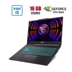 Игровой ноутбук MSI Cyborg 15 A12VE / 15.6" (1920x1080) IPS / Intel Core i5-12450H (8 (12) ядер по 3.3 - 4.4 GHz) / 16 GB DDR5 / 512 GB SSD / nVidia GeForce RTX 4050, 6 GB GDDR6, 96-bit / WebCam