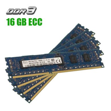 Комплект: Серверная оперативная память Hynix / 16 GB (4x4 GB) / 1Rx8 PC3L-12800R / DDR3 ECC / 1600 MHz