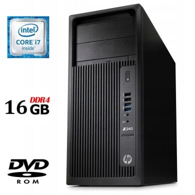 Комп'ютер Б-клас HP Z240 Workstation Tower / Intel Core i7-6700 (4 (8) ядра по 3.4 - 4.0 GHz) / 16 GB DDR4 / no HDD / Intel HD Graphics 530 / 400W / DVD-ROM / DisplayPort