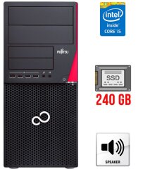 Компьютер Fujitsu Esprimo P720 E90+ Tower / Intel Core i5-4590 (4 ядра по 3.3 - 3.7 GHz) / 8 GB DDR3 / 240 GB SSD / Intel HD Graphics 4600 / DisplayPort / DVI
