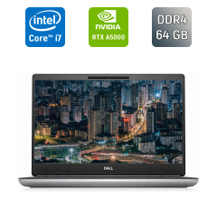 Мобильная рабочая станция Dell Precision 7560 / 15.6" (1920x1080) IPS / Intel Core i7-11850H (8 (16) ядер по 2.5 - 4.8 GHz) / 64 GB DDR4 / 1000 GB SSD / nVidia RTX A5000, 16 GB GDDR6, 256-bit / WebCam / Windows 11