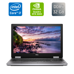 Мобильная рабочая станция Dell Precision 7740 / 17.3" (1920x1080) IPS / Intel Core i7-9850H (6 (12) ядер по 2.6 - 4.6 GHz) / 32 GB DDR4 / 500 GB SSD / nVidia Quadro RTX 3000, 6 GB GDDR6, 192-bit / WebCam / TouchID