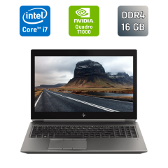 Мобильная рабочая станция HP zBook 15 G6 / 15.6" (1920x1080) IPS / Intel Core i7-9750H (6 (12) ядер по 2.6 - 4.5 GHz) / 16 GB DDR4 / 240 GB SSD / nVidia Quadro T1000, 4 GB GDDR5, 128-bit / TouchID / WebCam / HDMI