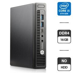 Неттоп HP EliteDesk 800 G2 Desktop Mini USFF / Intel Core i5-6500T (4 ядра по 2.5 - 3.1 GHz) / 16 GB DDR4 / NO HDD / Intel UHD Graphics 530 / VGA / Блок живлення