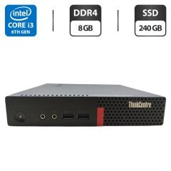 Неттоп Lenovo ThinkCentre M700 Tiny USFF / Intel Core i3-6100T (2 (4) ядра по 3.2 GHz) / 8 GB DDR4 / 240 GB SSD / Intel HD Graphics 530 / Блок живлення