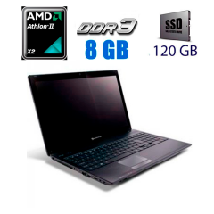 Ноутбук Acer Packard Bell MS2291 / 17.3" (1600x900) TN / AMD Athlon II X2 P320 (2 ядра по 2.1 GHz) / 8 GB DDR3 / 120 GB SSD / ATI Radeon HD 4250 / WebCam / DVD-ROM