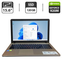 Ноутбук Asus R540L / 15.6" (1366x768) TN / Intel Core i3-5005U (2 (4) ядра по 2.0 GHz) / 8 GB DDR3 / 120 GB SSD / nVidia GeForce 920M, 2 GB GDDR3, 64-bit / WebCam / VGA