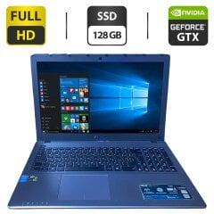 Ноутбук Б-клас Asus F550J / 15.6" (1920x1080) TN / Intel Core i7-4710HQ (4 (8) ядра по 2.5 - 3.5 GHz) / 12 GB DDR3 / 128 GB SSD / nVidia GeForce GTX 850M, 2 GB GDDR3, 128-bit / WebCam / DVD-ROM
