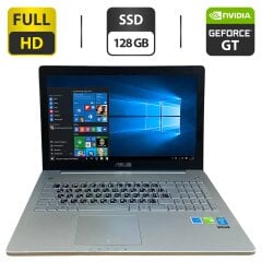 Ноутбук Б-класс Asus N550J / 15.6" (1920x1080) TN / Intel Core i7-4700HQ (4 (8) ядра по 2.4 - 3.4 GHz) / 16 GB DDR3 / 128 GB SSD / nVidia GeForce GT 750M, 2 GB GDDR5, 128-bit / WebCam