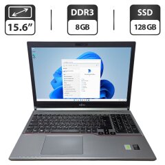 Ноутбук Б-класс Fujitsu LifeBook E754 / 15.6" (1366x768) TN / Intel Core i5-4300M (2 (4) ядра по 2.6 - 3.3 GHz) / 8 GB DDR3 / 128 GB SSD / Intel HD Graphics 4600 / WebCam / Без АКБ