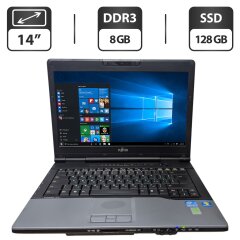Ноутбук Б-класс Fujitsu LifeBook S782 / 14" (1366x768) TN / Intel Core i5-3320M (2 (4) ядра по 2.6 - 3.3 GHz) / 8 GB DDR3 / 128 GB SSD / Intel HD Graphics 4000 / WebCam / Без АКБ