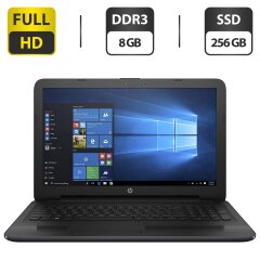 Ноутбук Б-класс HP 250 G5 Black / 15.6" (1920x1080) TN / Intel Core i5-7200U (2 (4) ядра по 2.5 - 3.1 GHz) / 8 GB DDR3 / 256 GB SSD / Intel HD Graphics 620 / WebCam / HDMI / АКБ NEW / Windows 10 Pro