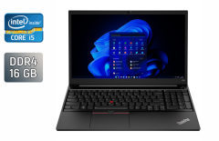 Ноутбук Б-класс Lenovo ThinkPad E15 / 15.6" (1920x1080) IPS / Intel Core i5-10210U (4 (8) ядра по 1.6 - 4.2 GHz) / 16 GB DDR4 / 480 GB SSD / Intel UHD Graphics / WebCam / Windows 10