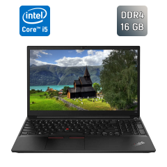Ноутбук Б-клас Lenovo ThinkPad E15 / 15.6" (1920x1080) IPS / Intel Core i5-10210U (4 (8) ядра по 1.6 - 4.2 GHz) / 16 GB DDR4 / 500 GB SSD / Intel UHD Graphics / WebCam / Windows 10