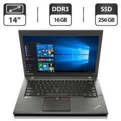 Ноутбук Б-клас Lenovo ThinkPad T450 / 14" (1600x900) TN / Intel Core i5-5300U (2 (4) ядра по 2.3 - 2.9 GHz) / 16 GB DDR3 / 256 GB SSD / Intel HD Graphics 5500 / WebCam / Два АКБ