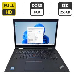 Ноутбук Б-класс Lenovo ThinkPad X1 Yoga (2rd Gen) / 14" (1920x1080) TN / Intel Core i5-7200U (2 (4) ядра по 2.5 - 3.1 GHz) / 8 GB DDR3 / 256 GB SSD / Intel HD Graphics 620 / WebCam