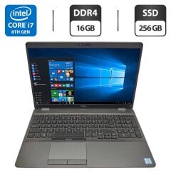 Ноутбук Dell Latitude 5500 / 15.6" (1920x1080) IPS / Intel Core i7-8550U (4 (8) ядра по 1.8 - 4.0 GHz) / 16 GB DDR4 / 256 GB SSD / Intel UHD Graphics 620 / WebCam