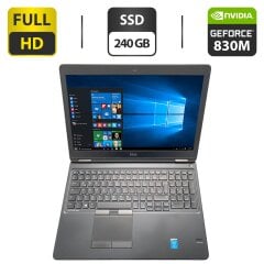 Ноутбук Dell Latitude E5550 / 15.6" (1920x1080) TN / Intel Core i5-5300U (2 (4) ядра по 2.3 - 2.9 GHz) / 8 GB DDR3 / 240 GB SSD / nVidia GeForce 830M, 2 GB GDDR3, 64-bit / WebCam