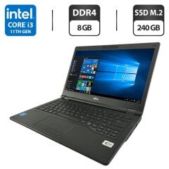 Ноутбук Fujitsu LifeBook E5411 / 14" (1920x1080) IPS / Intel Core i3-1115G4 (2 (4) ядра по 1.7 - 4.1 GHz) / 8 GB DDR4 / 240 GB SSD M.2 / Intel UHD Graphics / WebCam