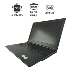 Ноутбук Fujitsu LifeBook E5510 / 15.6" (1920x1080) IPS / Intel Core i5-10210U (4 (8) ядра по 1.6 - 4.2 GHz) / 16 GB DDR4 / 240 GB SSD / Intel UHD Graphics / WebCam