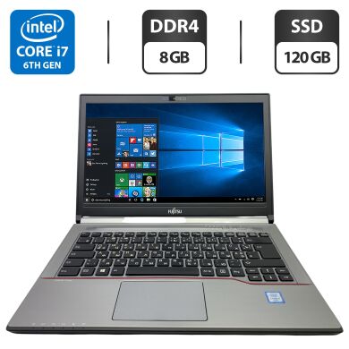 Ноутбук Fujitsu LifeBook E746 / 14" (1920x1080) IPS / Intel Core i7-6600U (2 (4) ядра по 2.6 - 3.4 GHz) / 8 GB DDR4 / 120 GB SSD / Intel HD Graphics 520 / WebCam